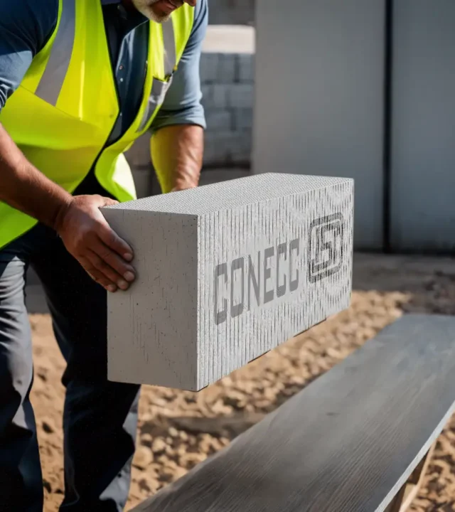 Man Holding AAC Block